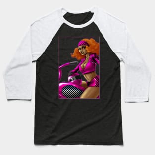 Pink Race Rider Baseball T-Shirt